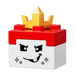 TopBlox crowned block mascot
